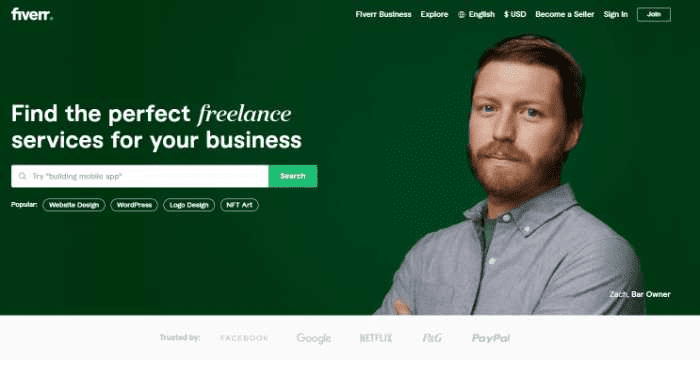 Fiverr as a freelance marketing platform