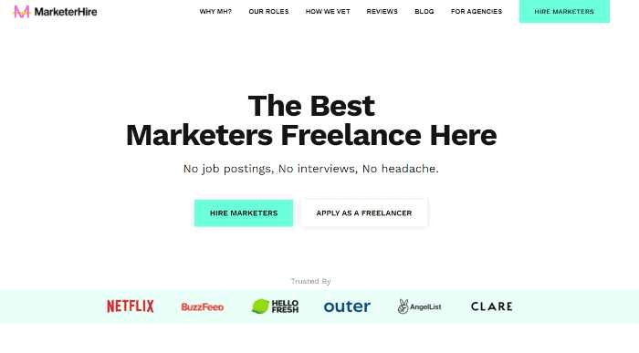 MarketerHire as a freelance marketing platform