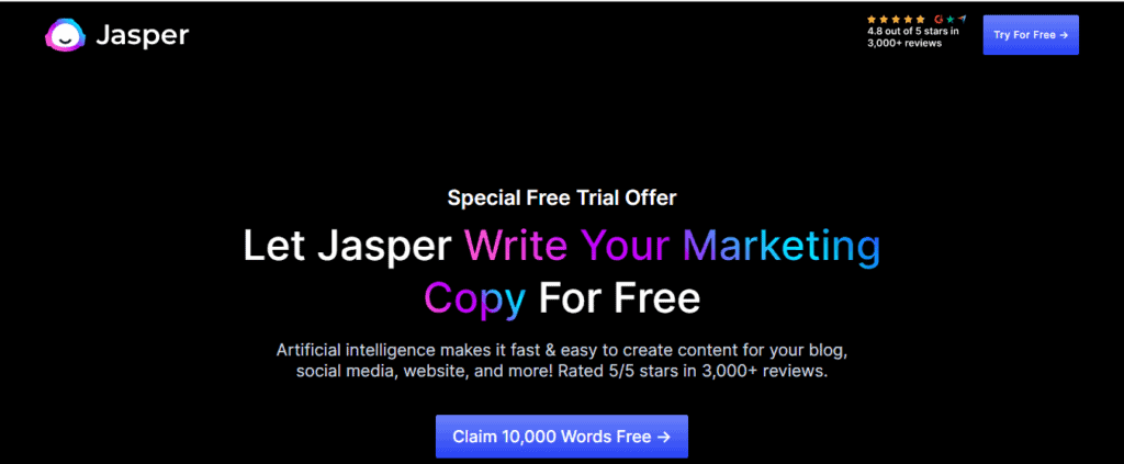 Best AI Copywriting Tool: Jasper AI